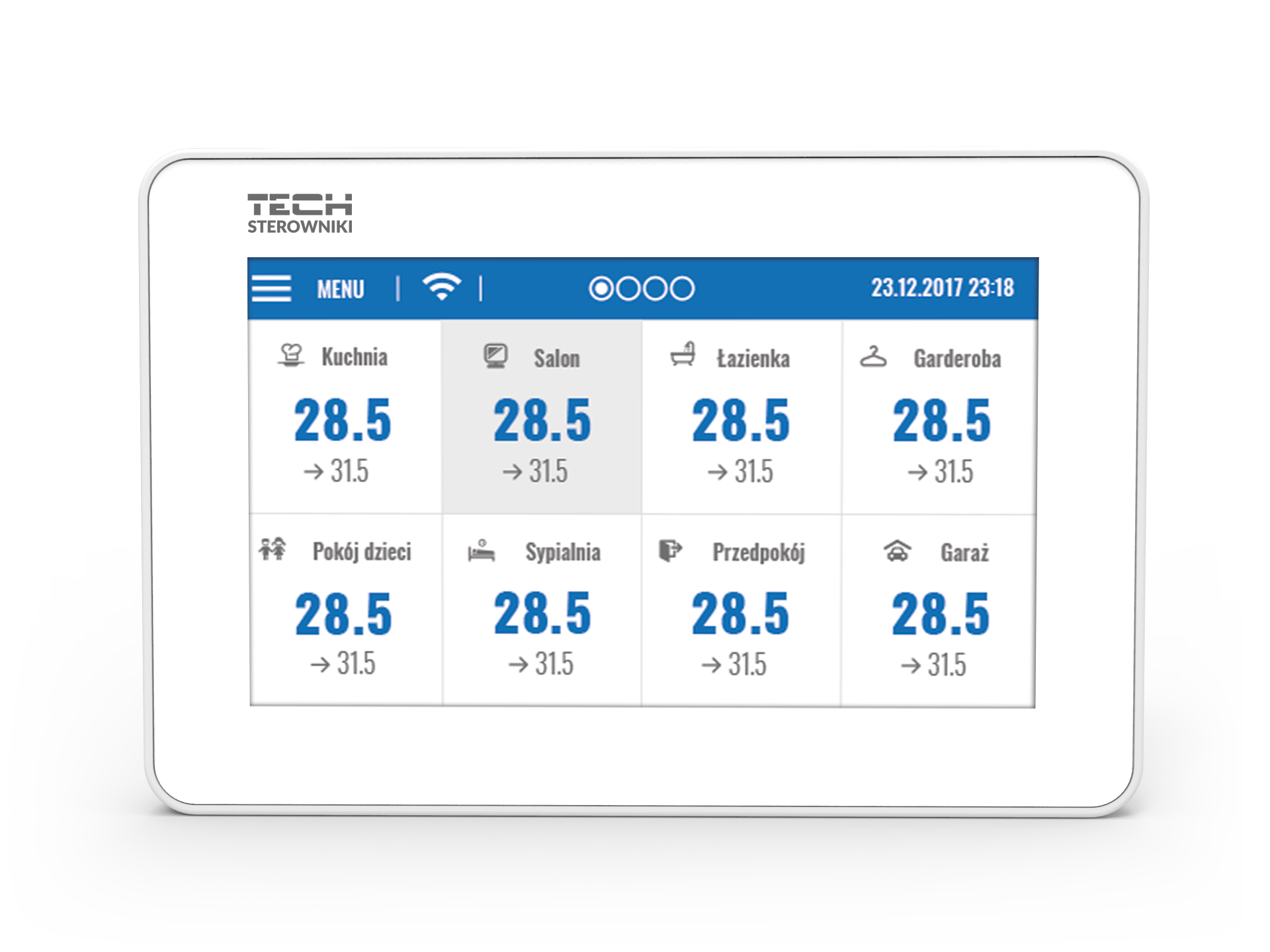 Kontrolní panel Tech M-9r pro spolupráci s lištou CS-L-9r - Česká verze