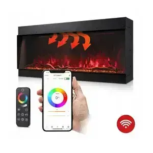 Elektrický krb LED Termofol TF-EF-1S-1050 černý 1500 W Rozměr: 105 x 46 x 17,9 cm určený k vestavbě