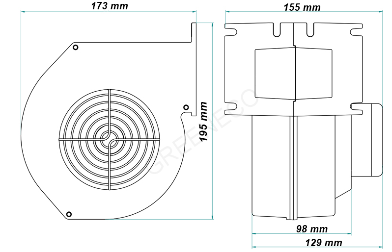 Ventilátor DM 125 40W PP4 bez boční klapky + klapka na výstupu